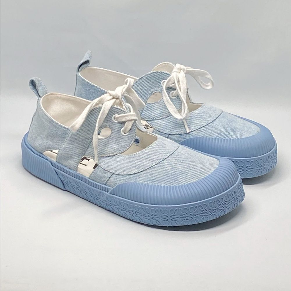 Loewe Cut-Out Platform Denim Sneakers size 39